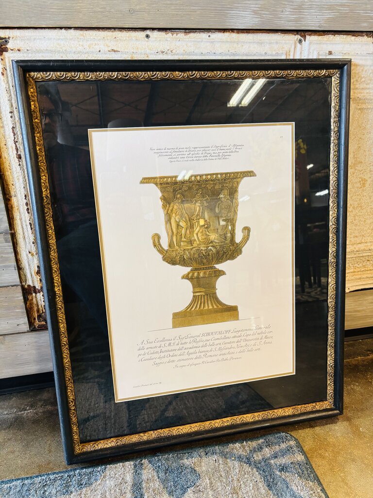 Framed Roman Urn 25.5 X 31.75