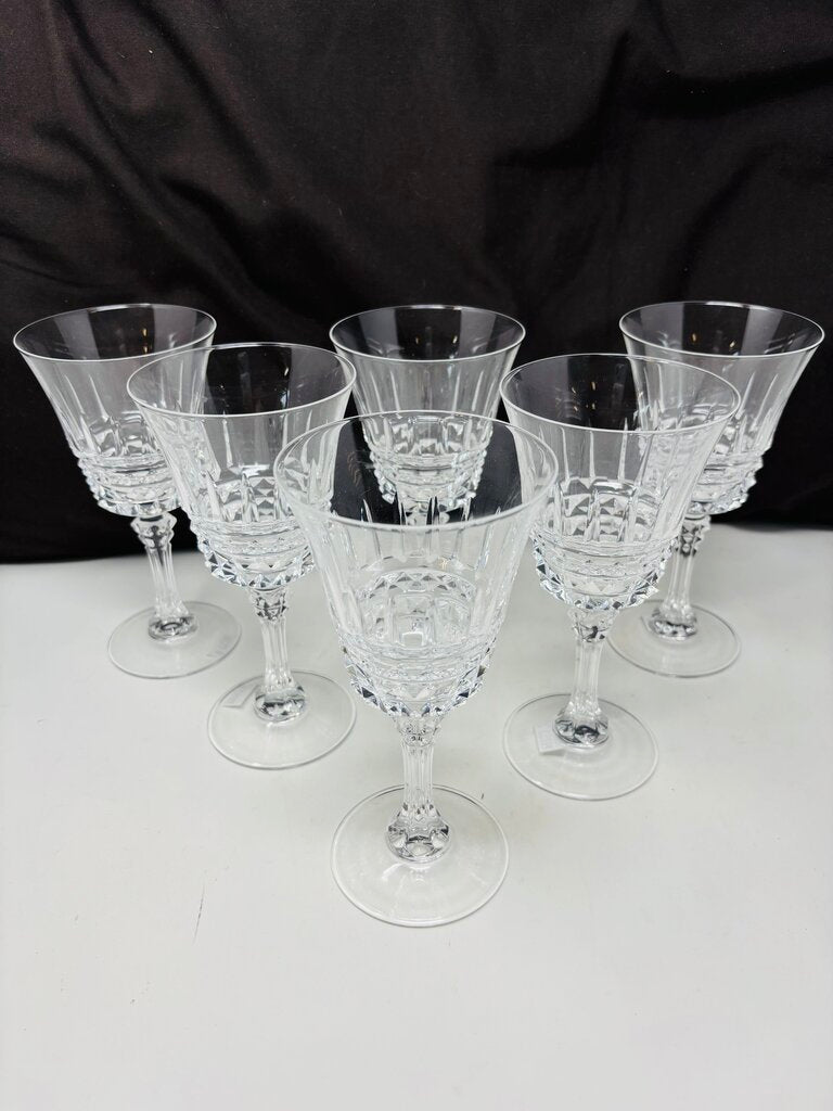 Crystal Wine Stem Glasses 6 PC
