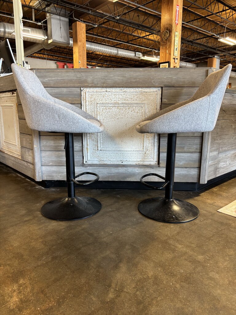 Upholstered Swivel Barstools Pair