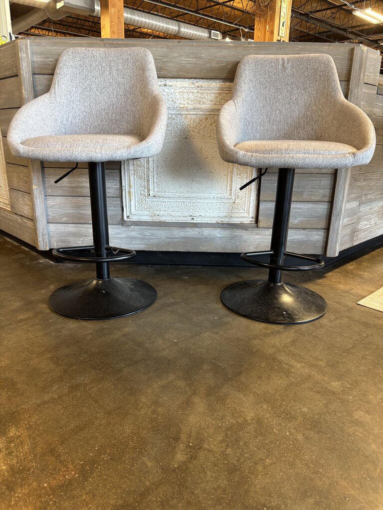 Upholstered Swivel Barstools Pair