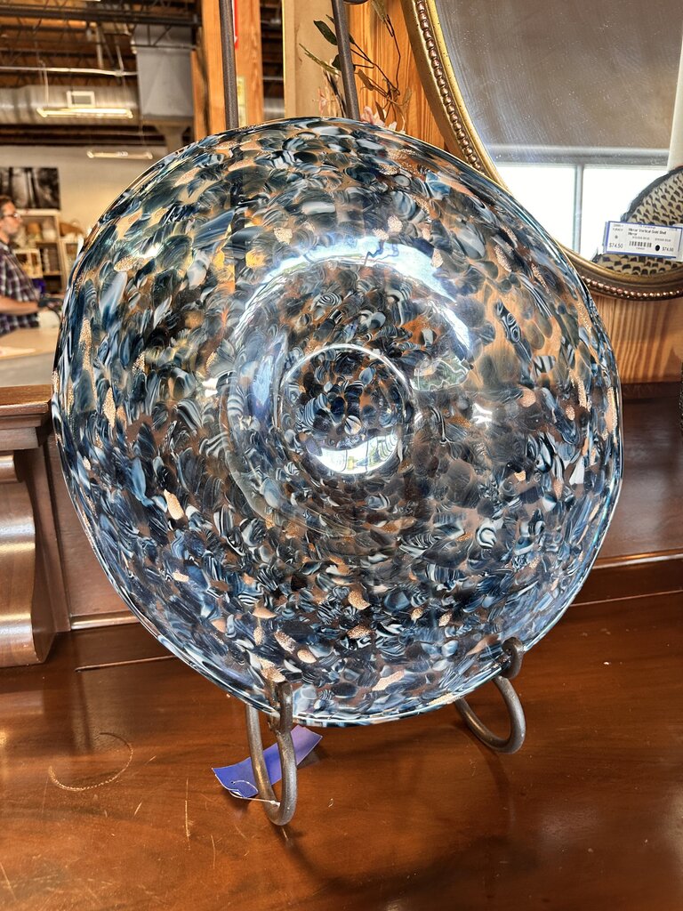 Glass /Gold Speckled Bowl with Stand