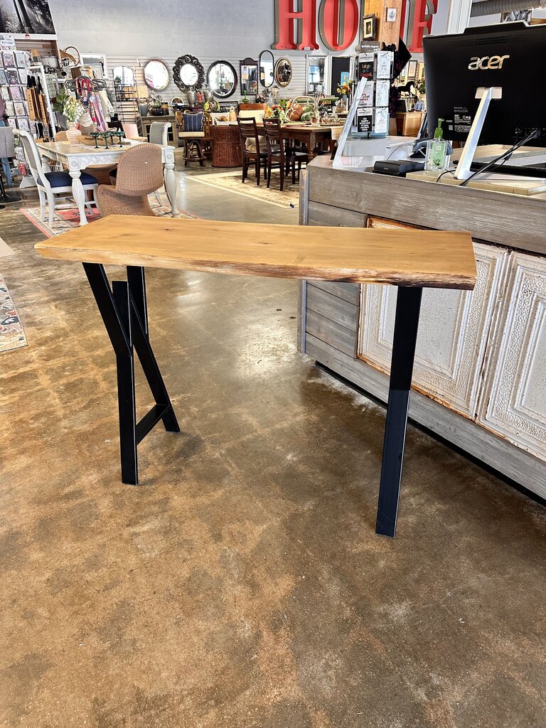 Live Edge Handcrafted Wood Console Table
