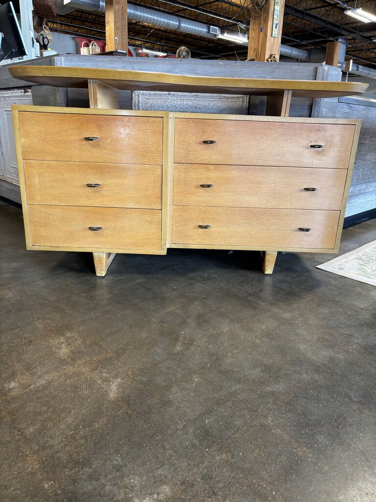 Vintage MCM Floating Top Dresser with Mirror 58 X 22.5 X 33