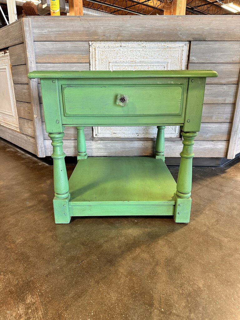 Kincaid Wood End Table Green 28 x 26.5 x 25