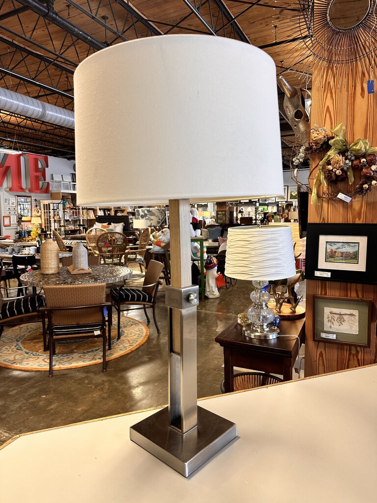 Adjustable Wood Column Lamp