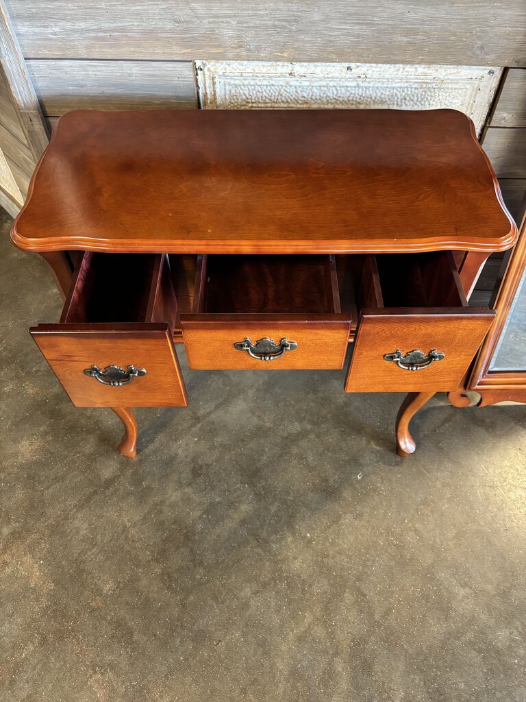 Wood Console with Mirror