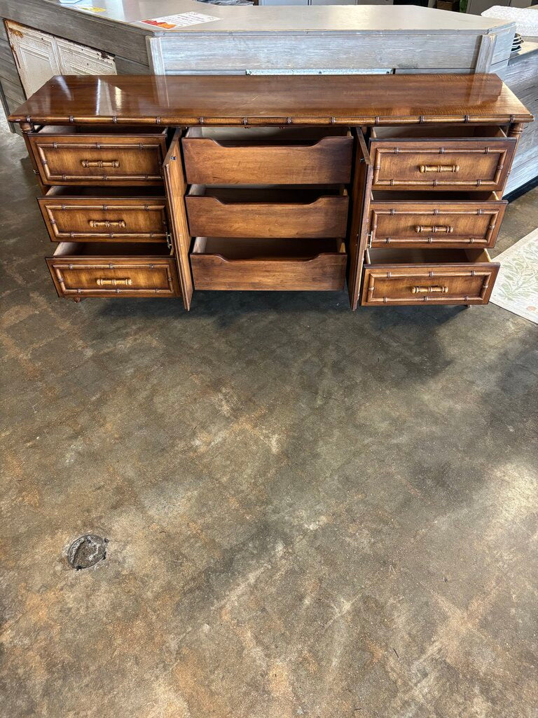 Dixie Aloha Faux Bamboo 9 Drawer Dressser 72 X 19.25 X32.5
