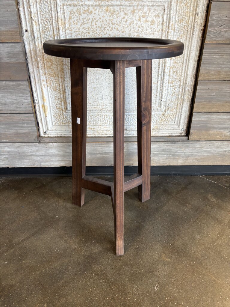 Round Wood Accent Table 14"R 24"H