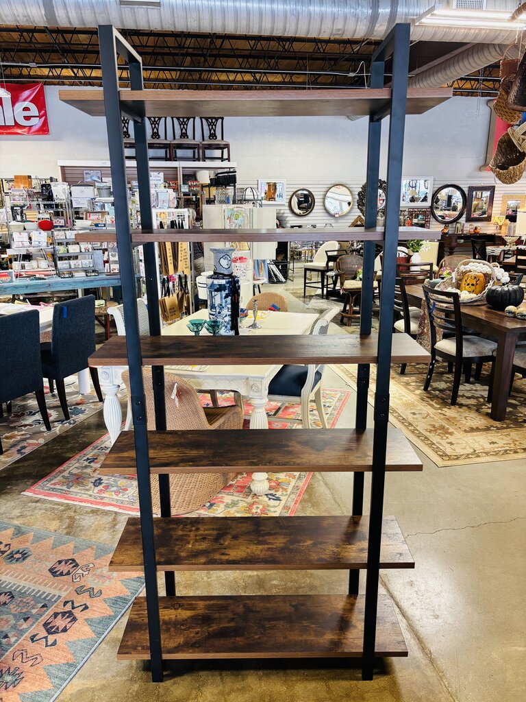 Wood/Metal Bookshelf 41.5 X 13 X 82.75