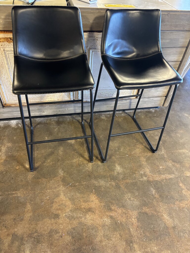 Leather Barstools Pair