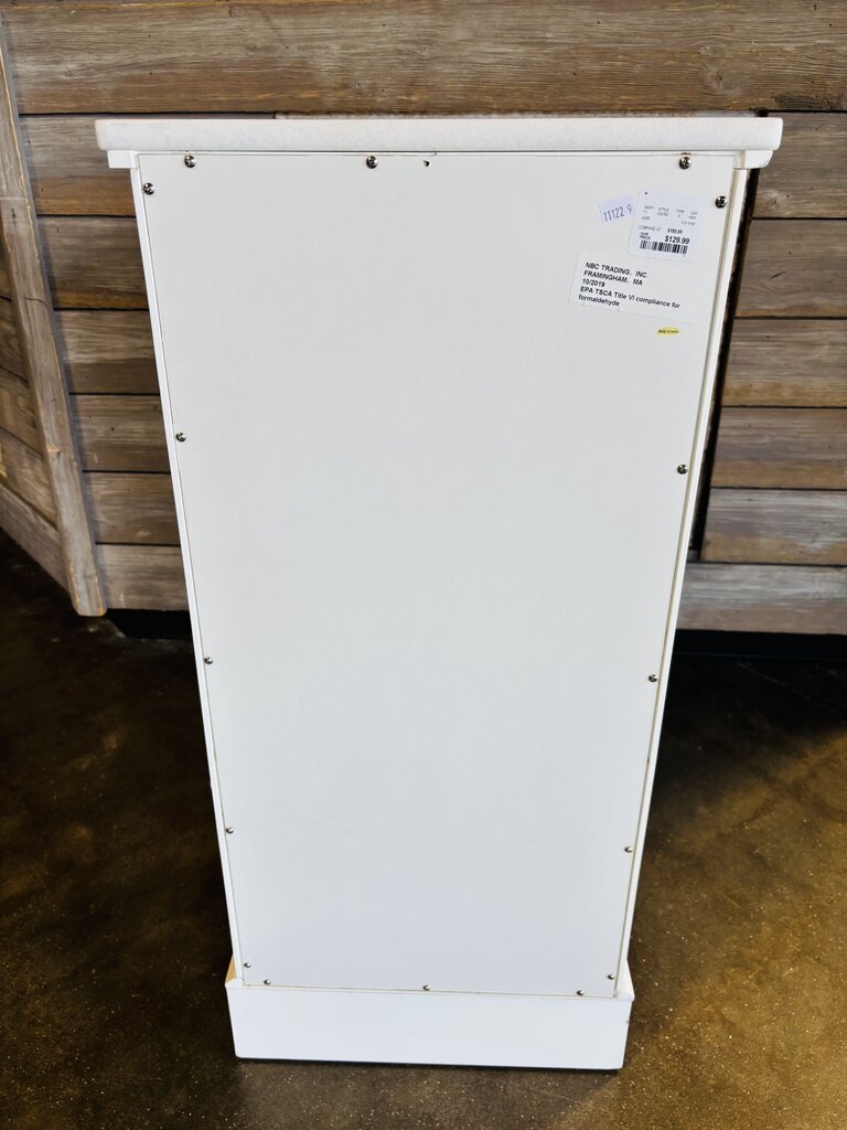 Marble Top One Drawer Cabinet 15.25 X 13.25 X 32.25