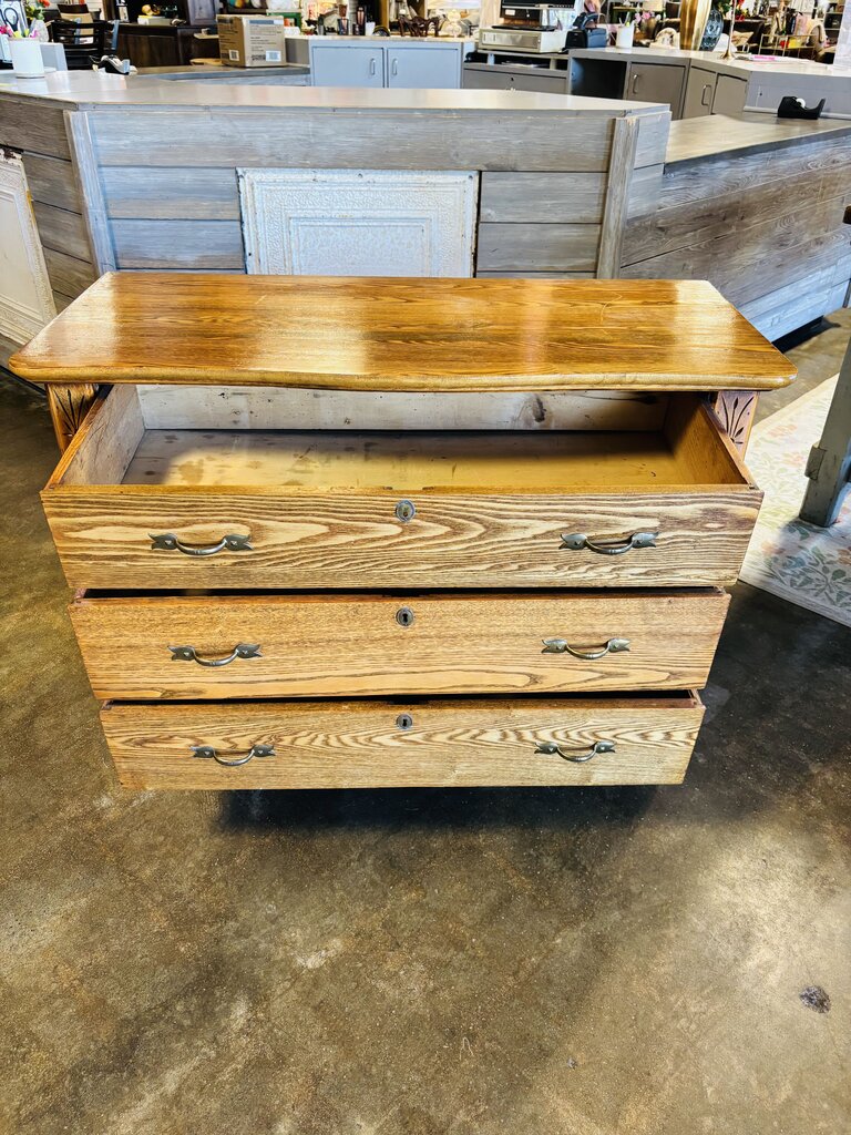Vintage Wood Dresser 3 Drawers