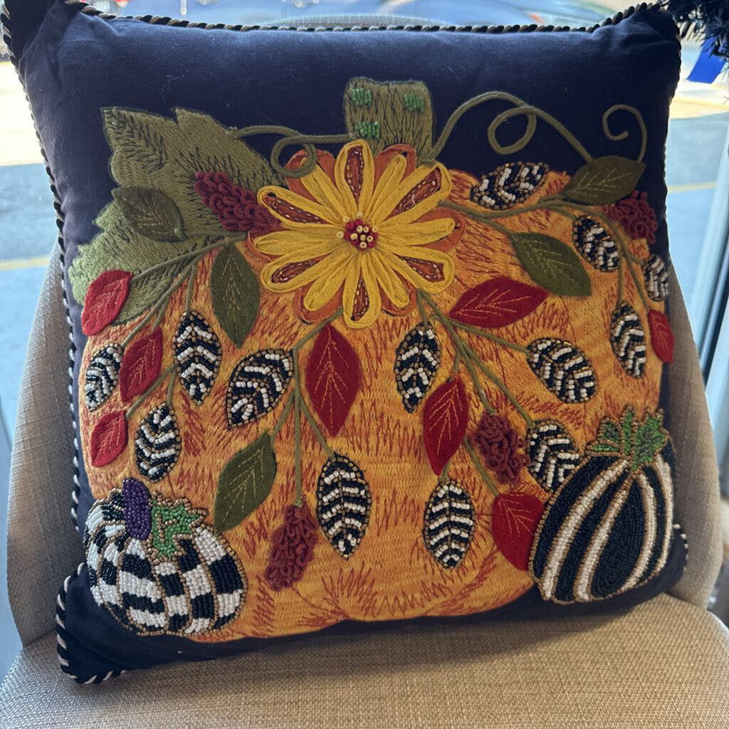 Harvest Pumpkin Embroidered & Beaded
