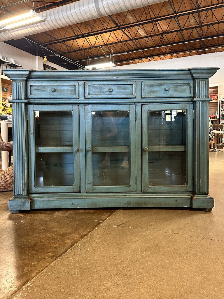 Rustic Blue Entry Cabinet