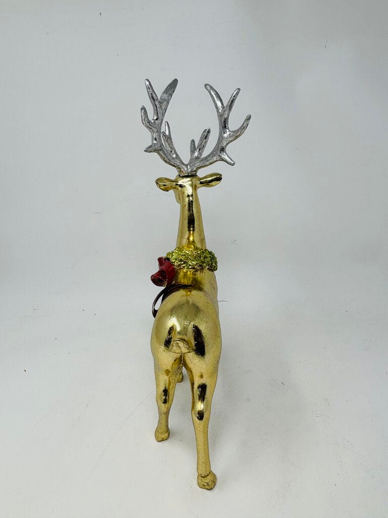 Gold Reindeer With Wreath