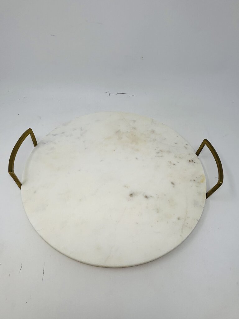 Marble Tray Gold Handles