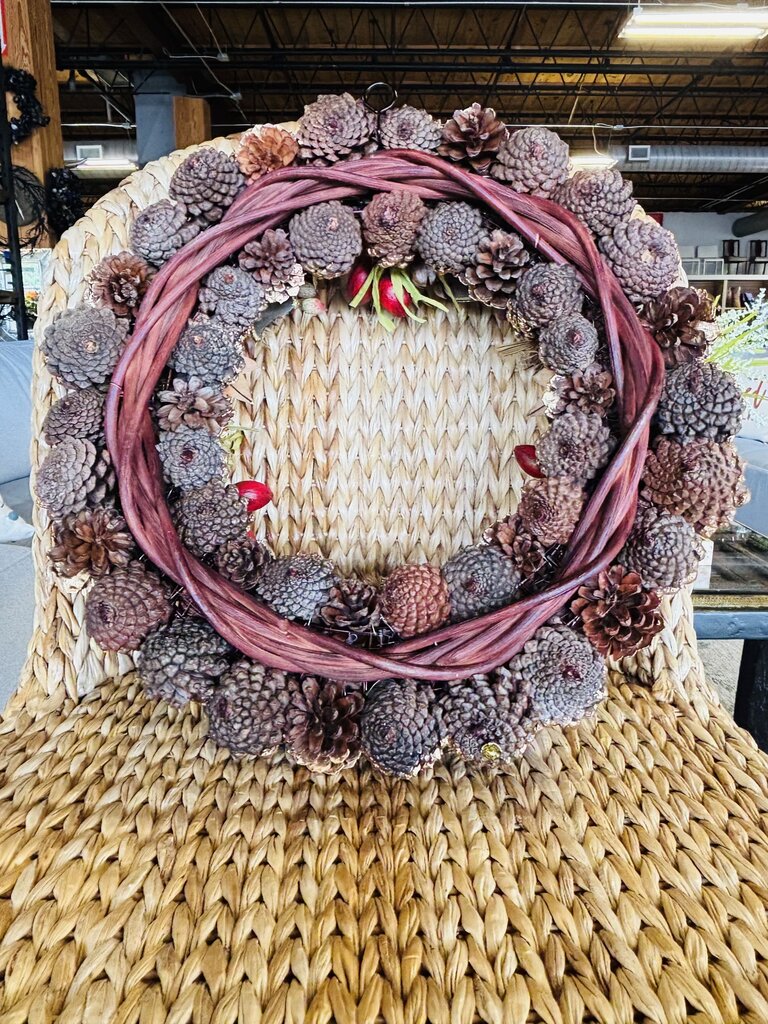 Fall On The Farm Pinecone Wreath