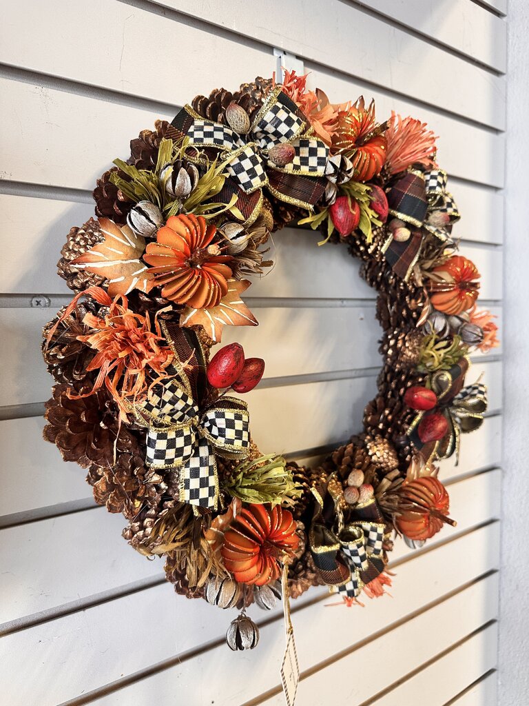 Fall On The Farm Pinecone Wreath