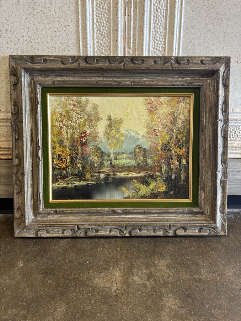 Austrian Forest & Alps Original/Signed Oil Painting