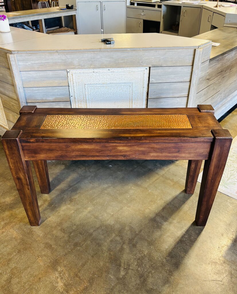 Copper Insert Console Table 48 X 16.25 X 27.75