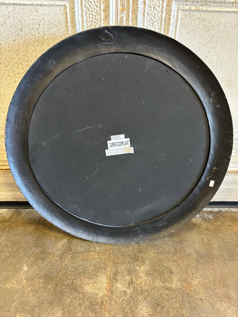 Round Distressed Wood Mirror 25"R