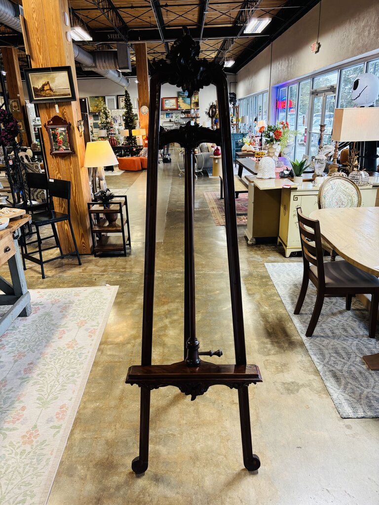 Hand Carved Mahogany Easel 78"H