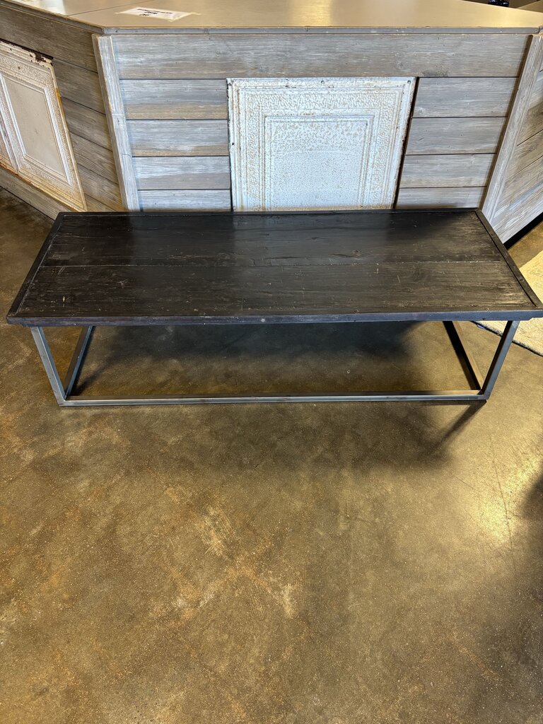 Wood Metal Coffee Table 60 X 24.5 X 16