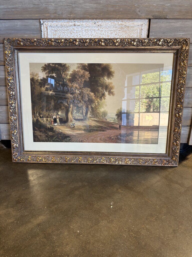 Pastoral Walk in Gold Frame