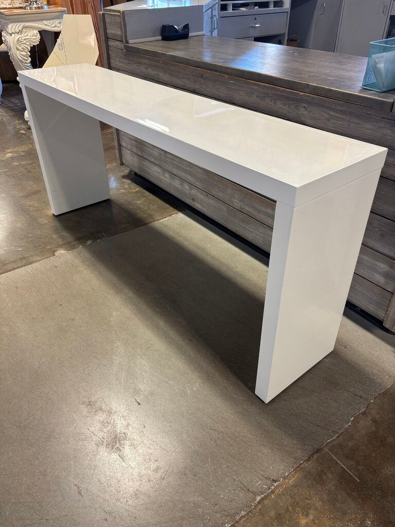 Lacquer Modern Rolling Console Table 66 X 14.25 X 29.5
