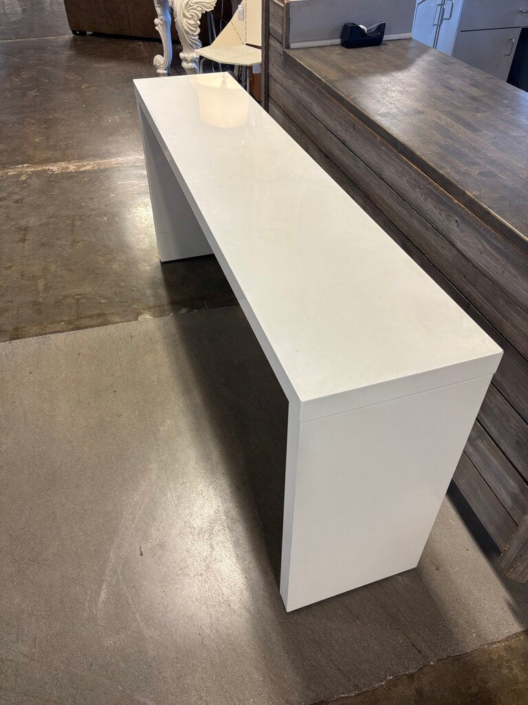 Lacquer Modern Rolling Console Table 66 X 14.25 X 29.5