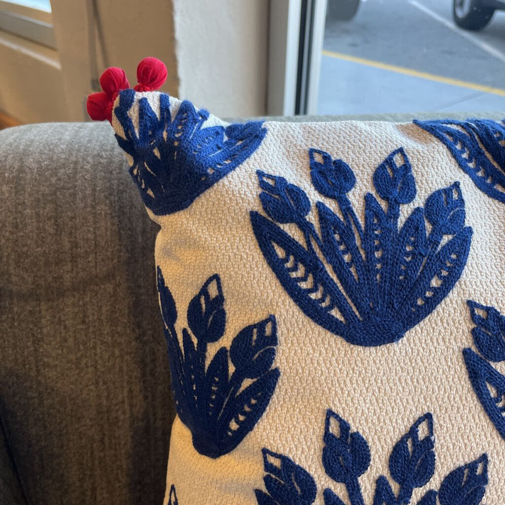 Nanette Crewel PomPom Pillow