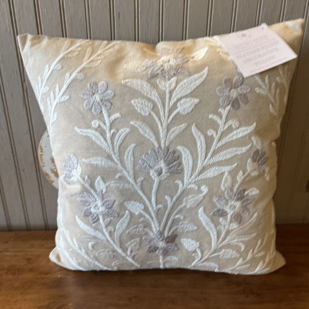 Eyelet Embroidered Floral Pillow