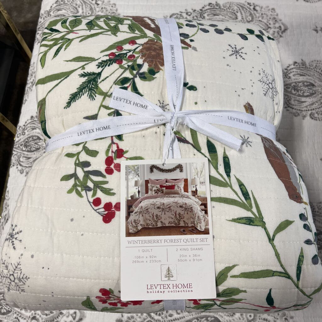 Winterberry Forest Reversible Quilt Set King/Cal King