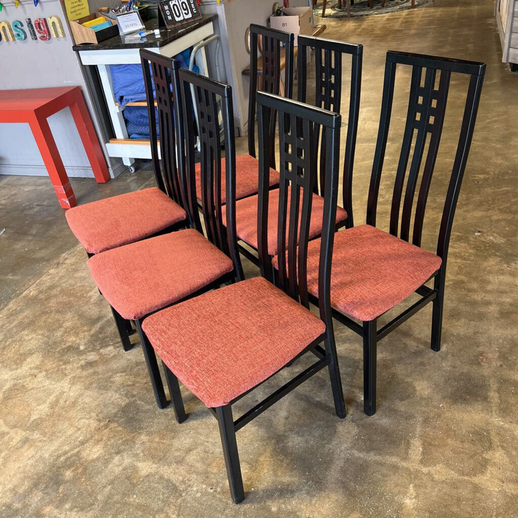 Set of 6 High Back Dining Chairs