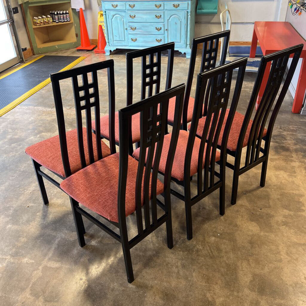 Set of 6 High Back Dining Chairs