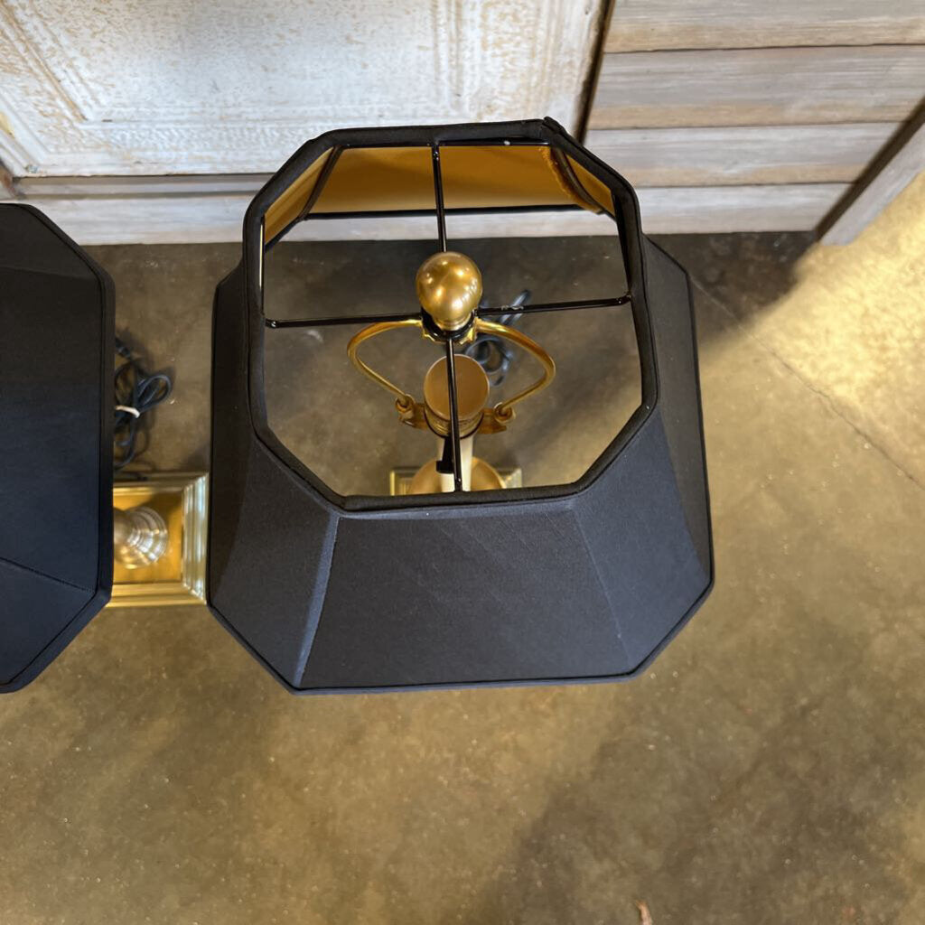 Set of 2 Tall Buffet Style Lamp w/ Brass