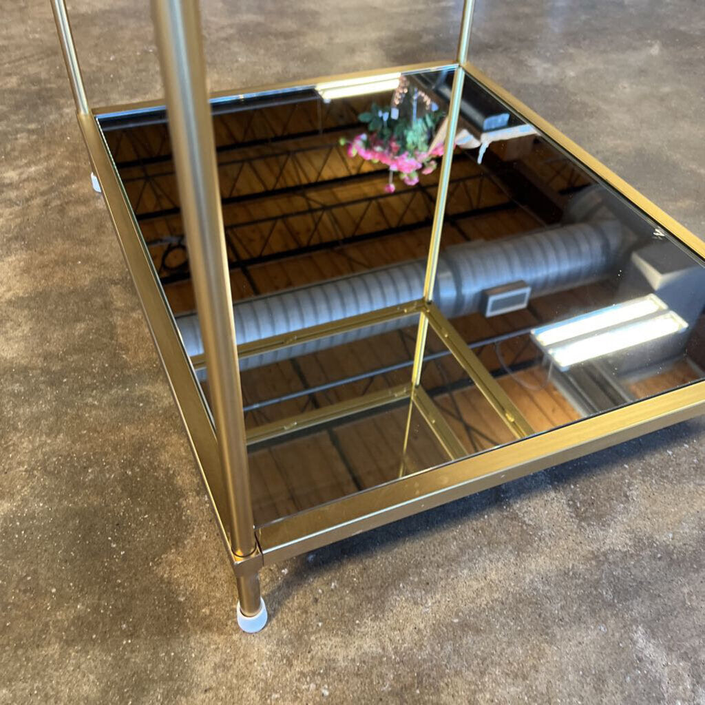 Glass and Metal Modern End Table 22x18x26.75