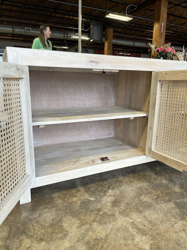 New Mango Wood & Cane Sideboard 69.25x30x19.25