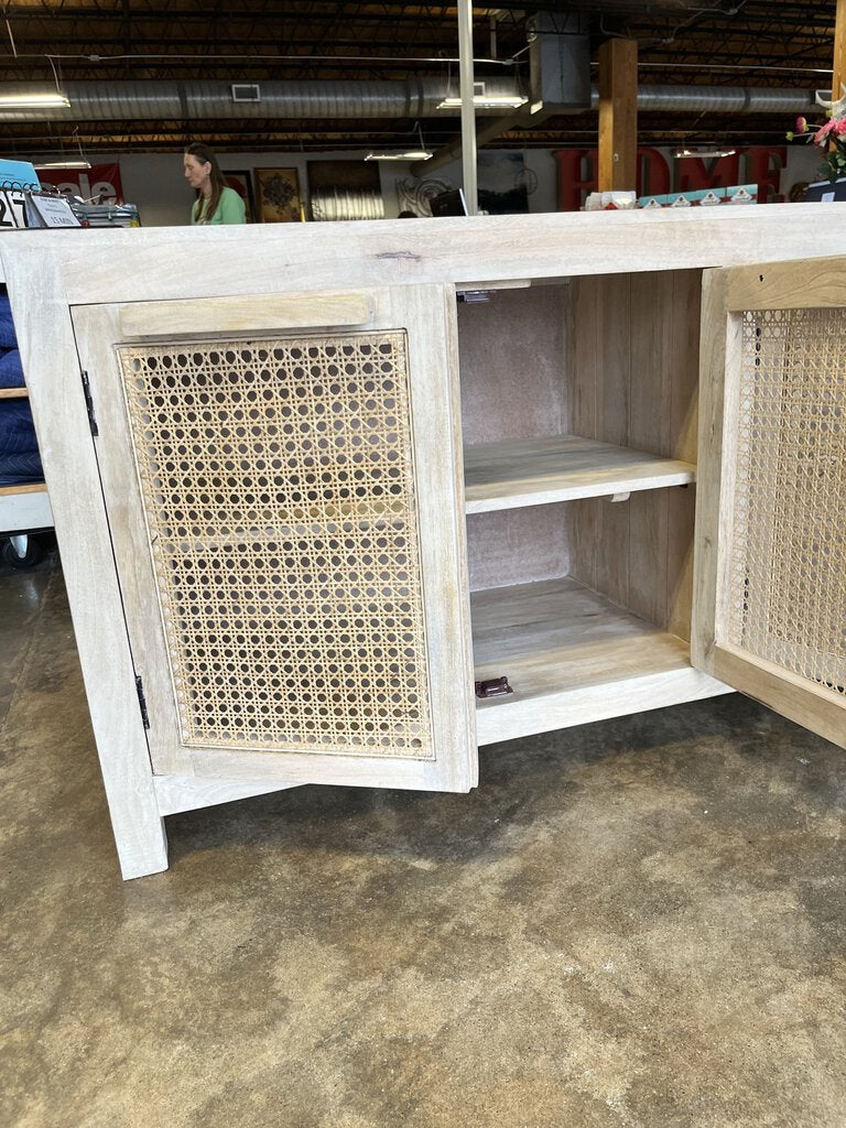 New Mango Wood & Cane Sideboard 69.25x30x19.25