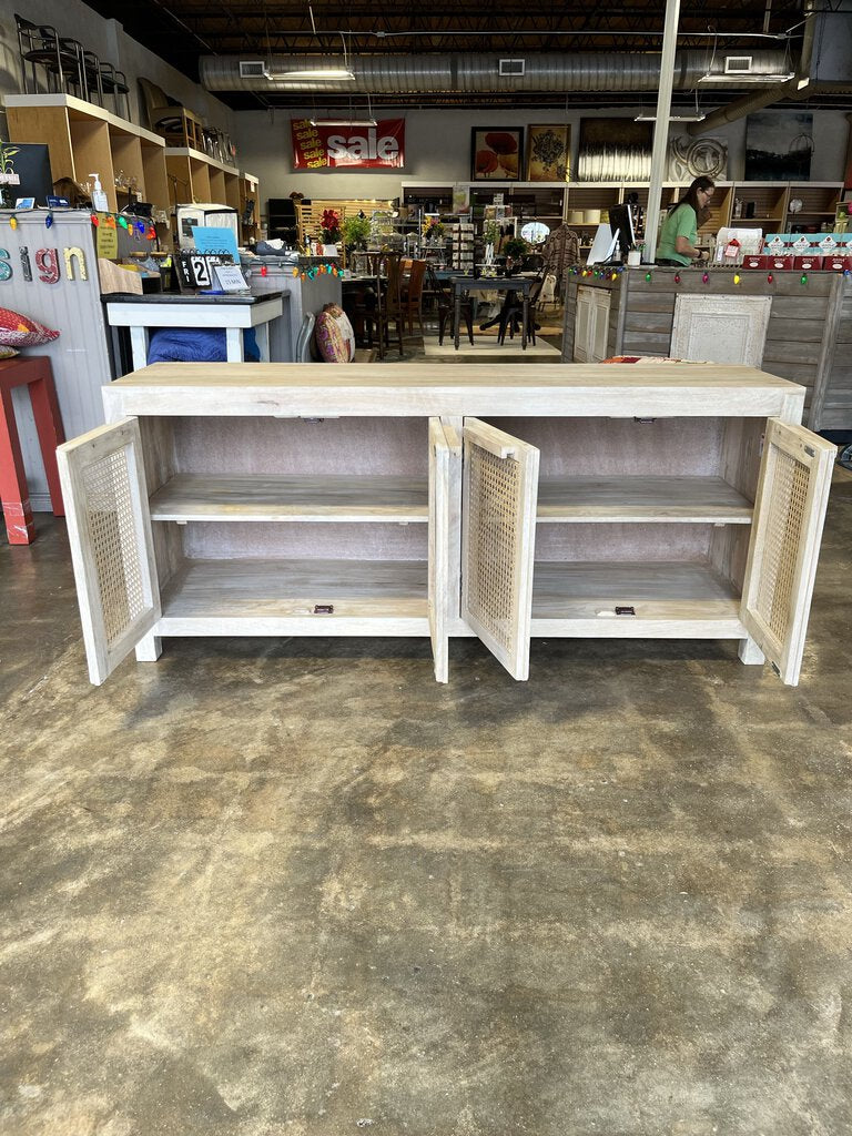 New Mango Wood & Cane Sideboard 69.25x30x19.25
