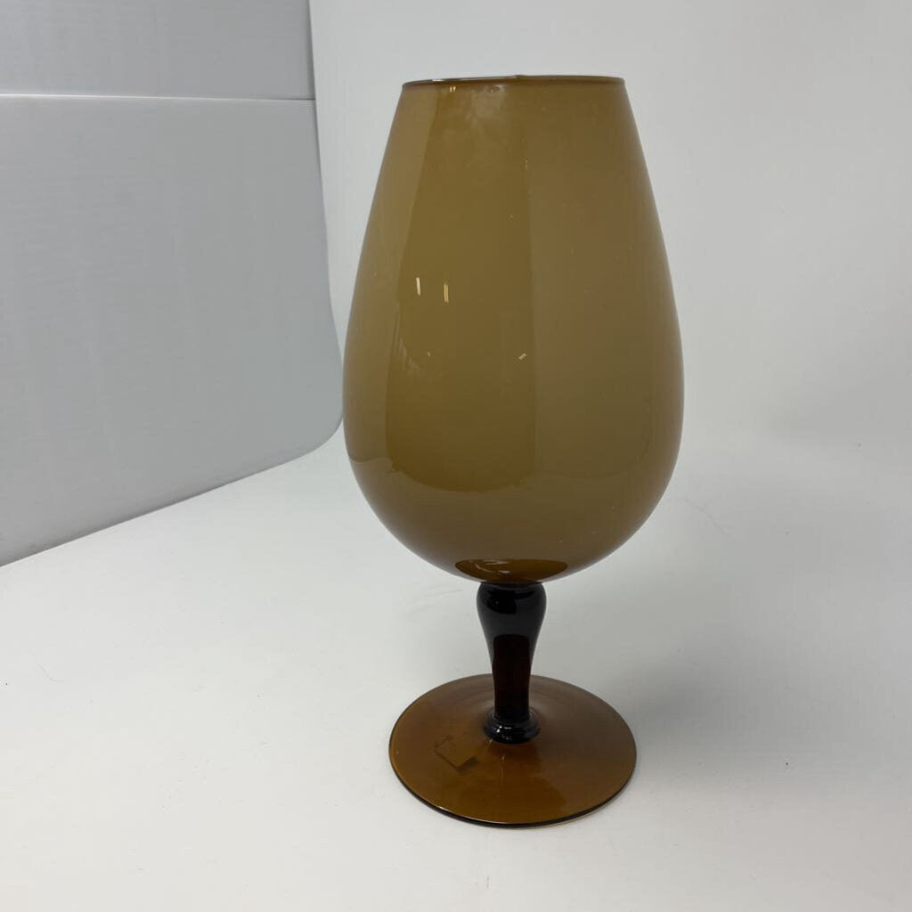 MCM Vintage Glass Stemmed Vase