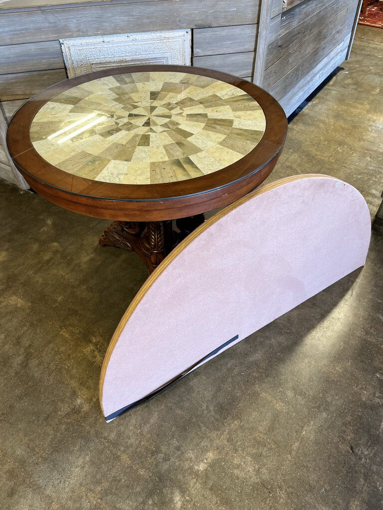 38"Round Marble Table w/ Glass & 54"Extended Cover