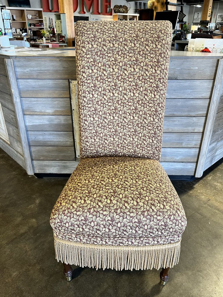 Set of 2 Fringed Roll Top Occasional Chairs