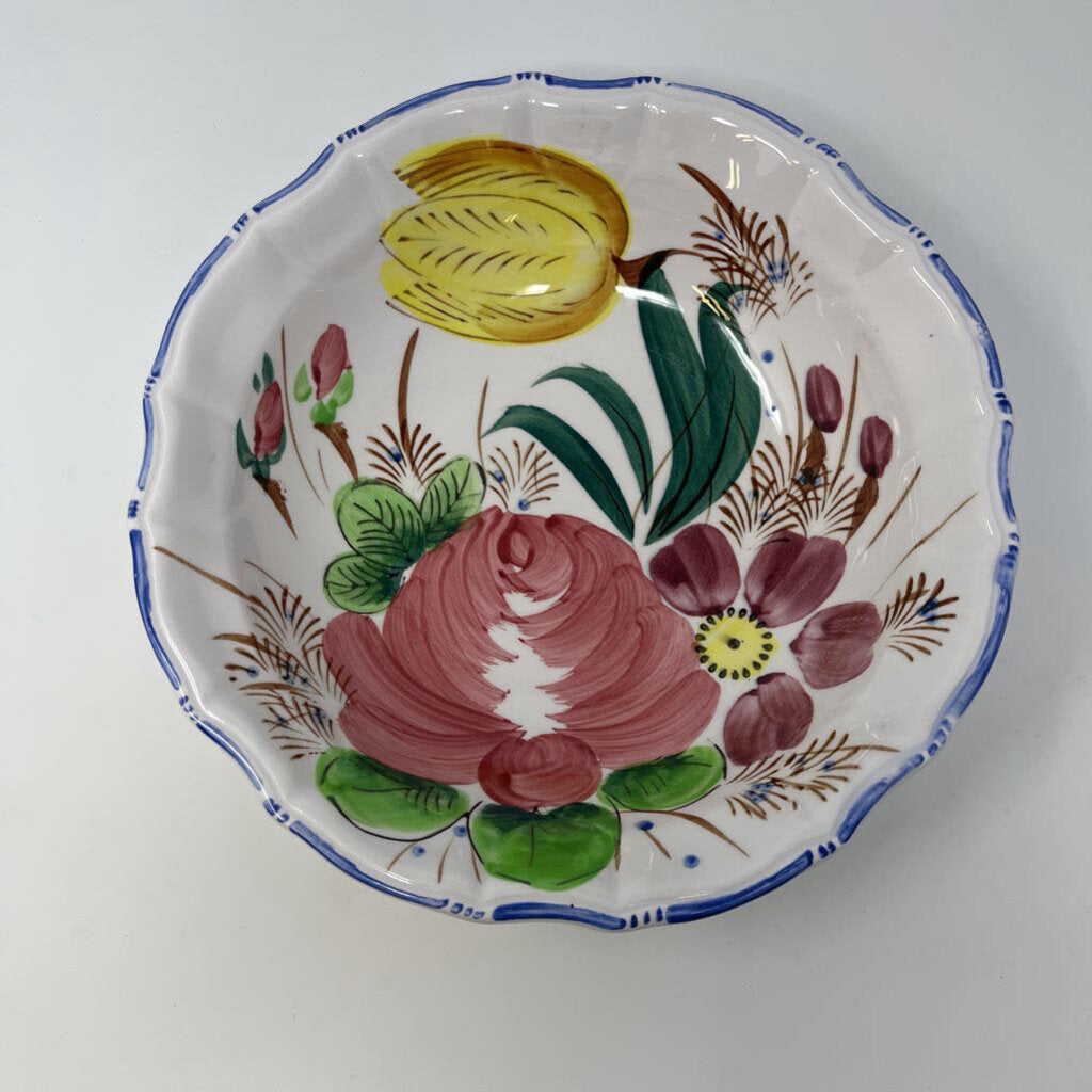 Hand Painted Floral Serving Bowl