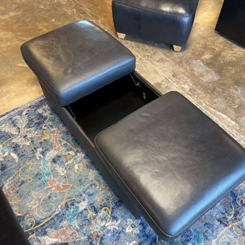 Leather Ottoman-Expandable- Storage & Table 60x23x17