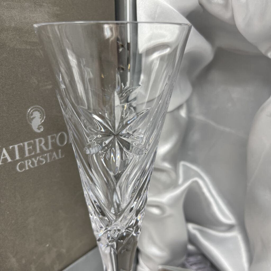 Set of 2 Waterford Crystal Champagne Flutes in Box