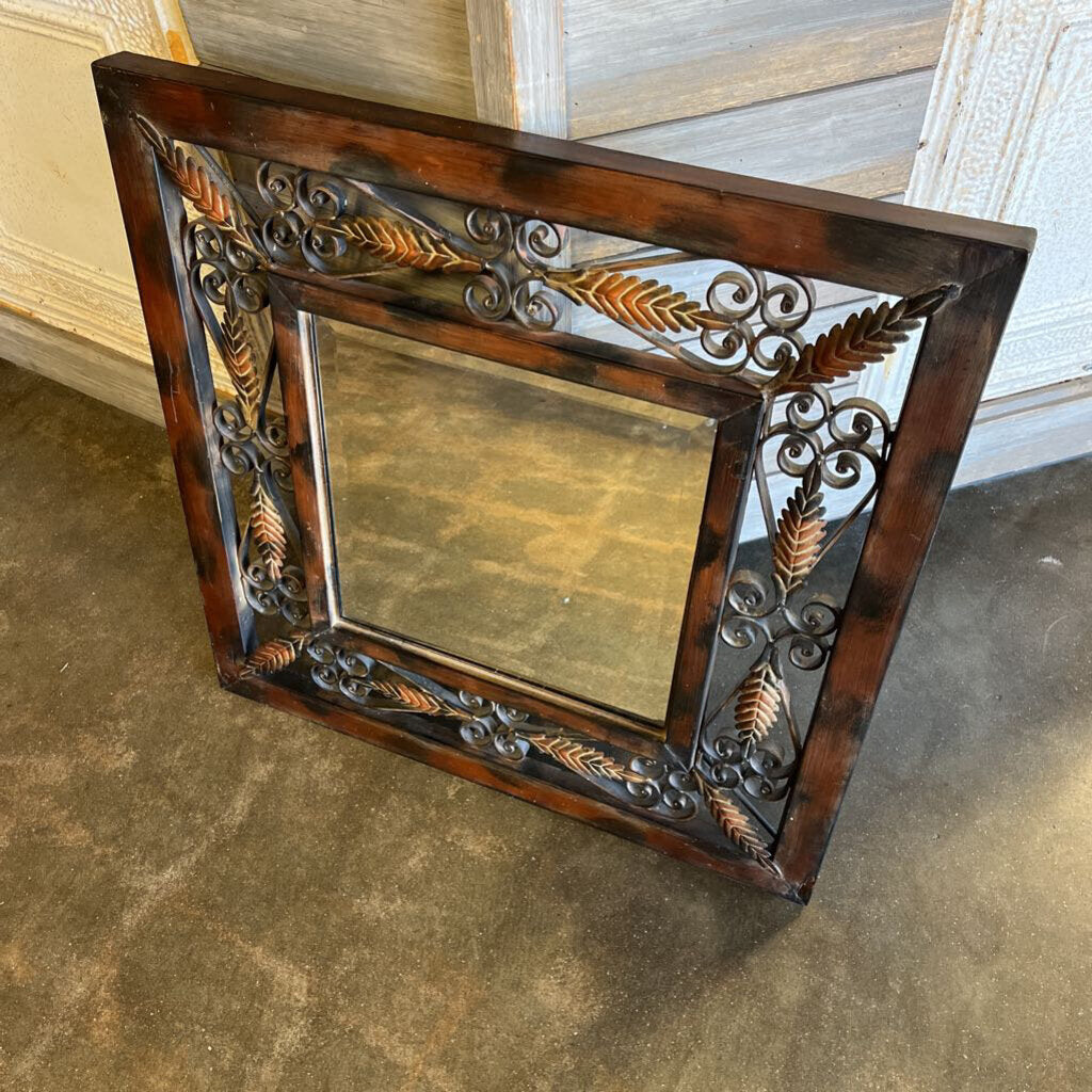 Ornate Metal Framed Mirror 30x30