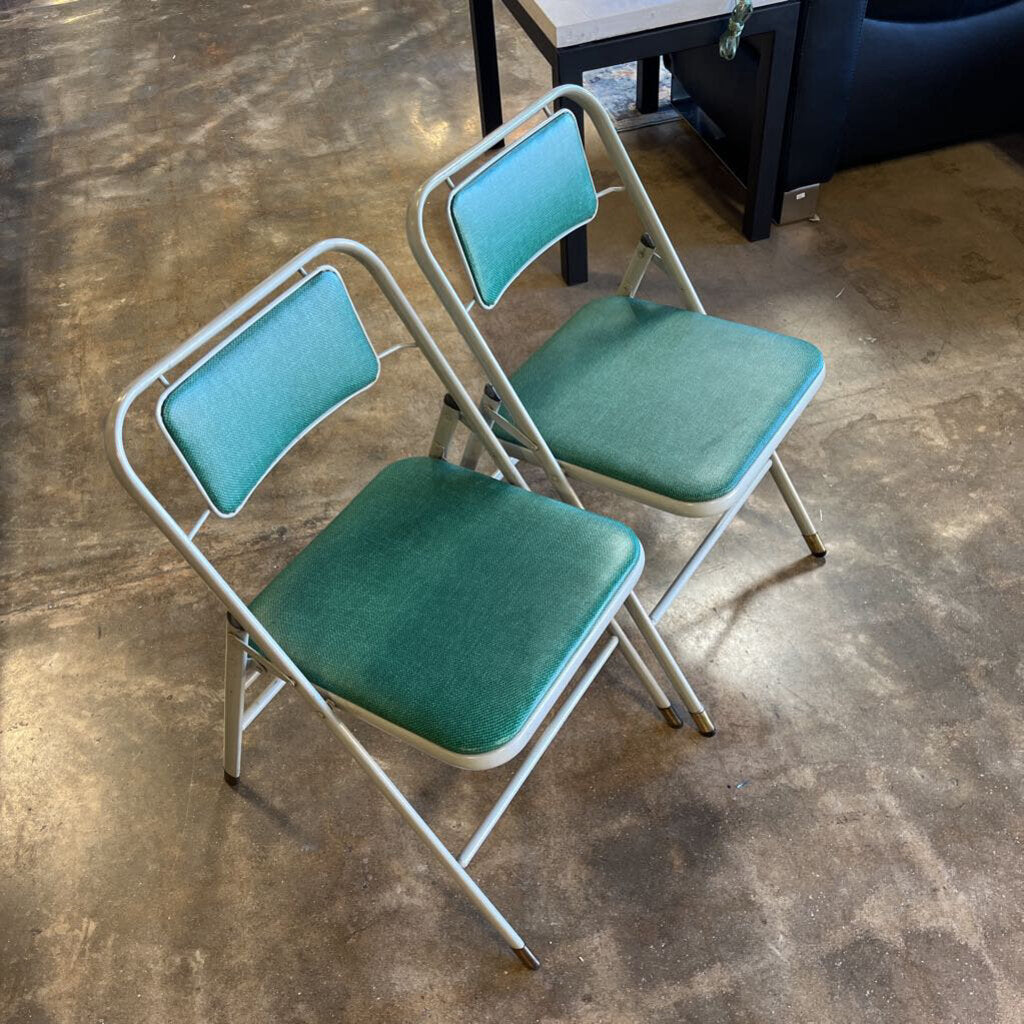 Set of 2 Vintage MCM Folding Chairs