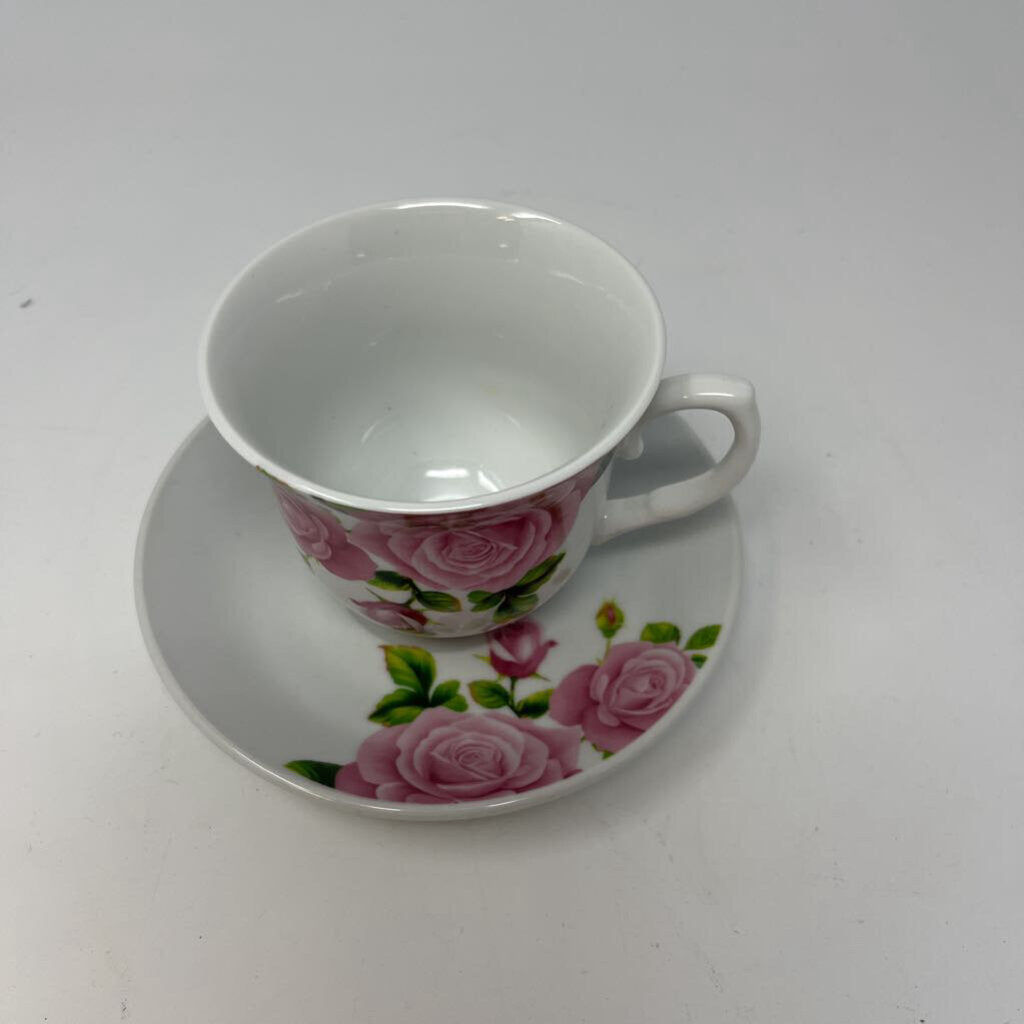 Rose Pattern Cup & Saucer