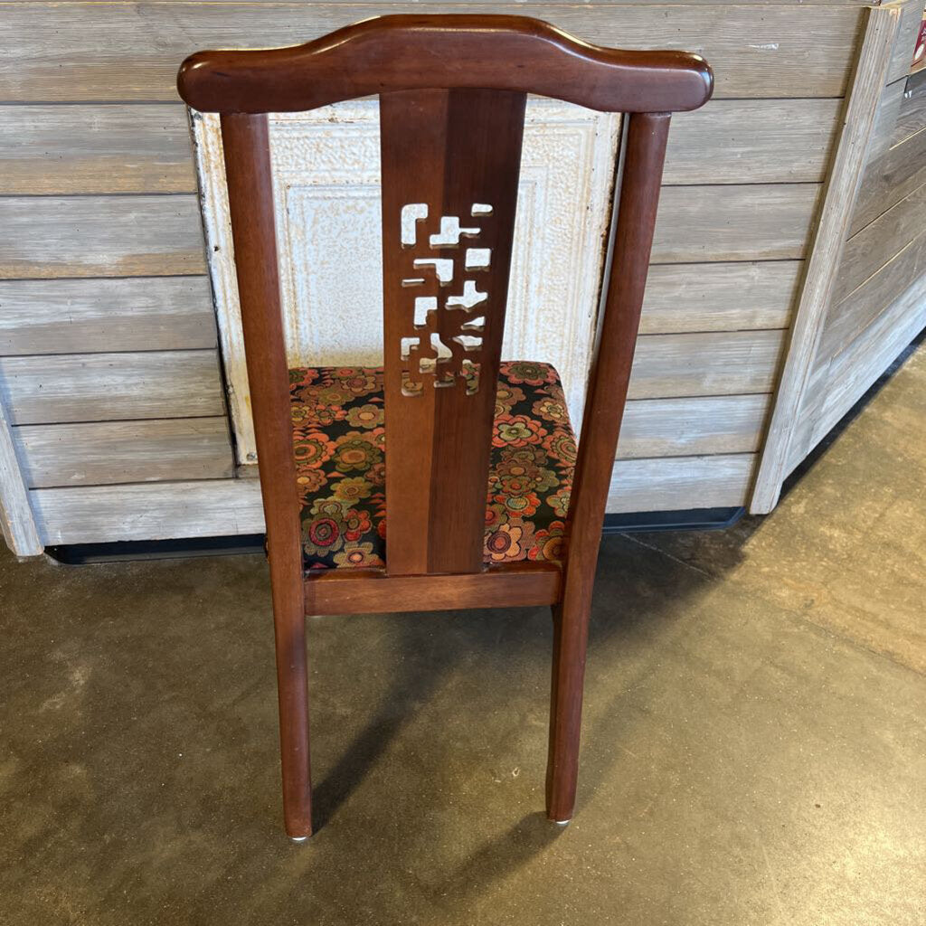 Set of 4 Vintage Asian Wood Dining Chairs